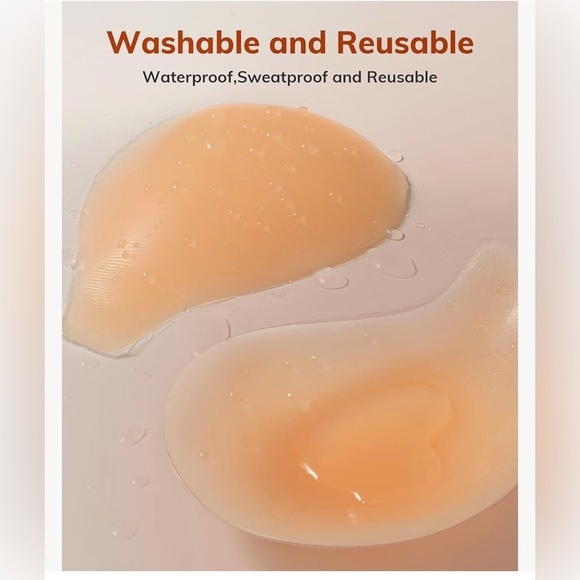 Stick On Bra Invisible Boost Strapless Backless Silicone Sz E 2 Sets Reusable - Picture 3 of 6
